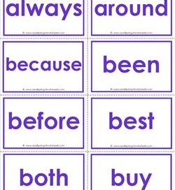 Dolch sight word flash cards - second grade - color - Second Grade sight words flashcards