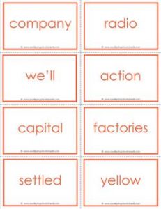 fry word flash cards - the tenth 100 - high frequency words flashcards