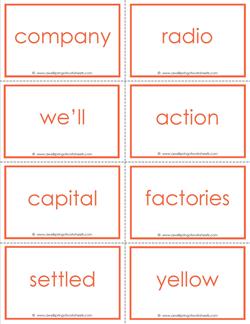 fry word flash cards - the tenth 100 - high frequency words flashcards