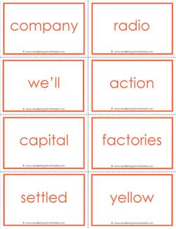fry word flash cards - the tenth 100 - high frequency words flashcards
