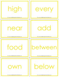 fry word flash cards - the third 100 - high frequency words flashcards