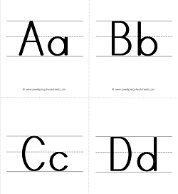 ABC Flashcards - Uppercase and Lowercase Letters on Primary Writing Lines