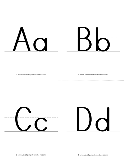 ABC Flashcards - Uppercase and Lowercase Letters on Primary Writing Lines
