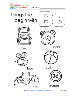 Things That Begin With B - Alphabet Printables