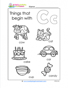 Things That Begin With C - Alphabet Printables