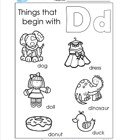 Things That Begin With D - Alphabet Printables