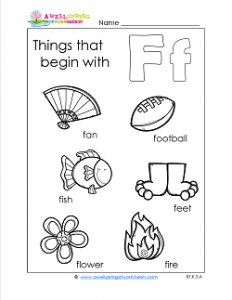 Things That Begin With F - Alphabet Printables