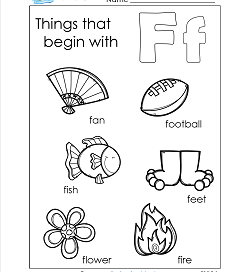 Things That Begin With F - Alphabet Printables