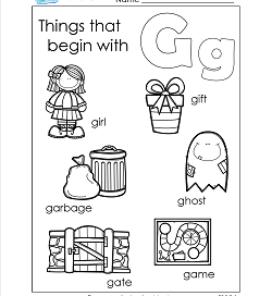 Things That Begin With G - Alphabet Printables