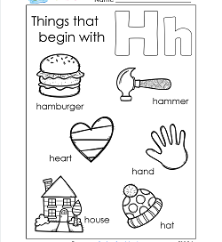 Things That Begin With H - Alphabet Printables