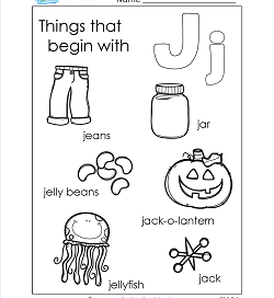 Things That Begin With J - Alphabet Printables