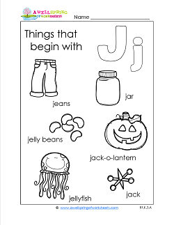 Things That Begin With J - Alphabet Printables