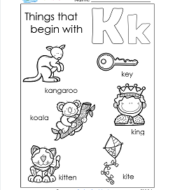 Things That Begin With K - Alphabet Printables