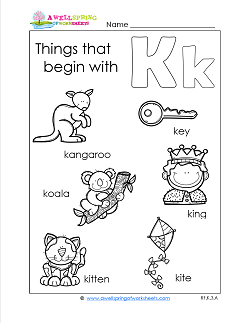 Things That Begin With K - Alphabet Printables