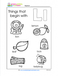 Things That Begin With L - Alphabet Printables