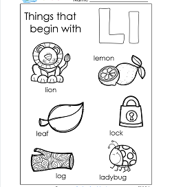 Things That Begin With L - Alphabet Printables