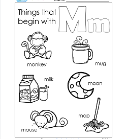Things That Begin With M - Alphabet Printables