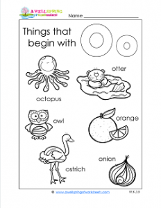 Things That Begin With O - Alphabet Printables