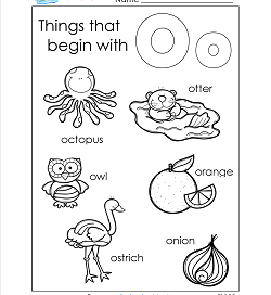 Things That Begin With O - Alphabet Printables