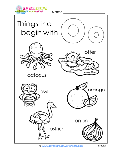 Things That Begin With O - Alphabet Printables