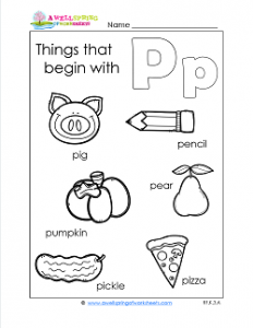 Things That Begin With P - Alphabet Printables