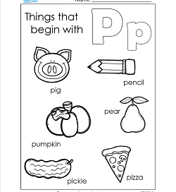 Things That Begin With P - Alphabet Printables