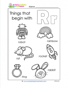 Things That Begin With R - Alphabet Printables