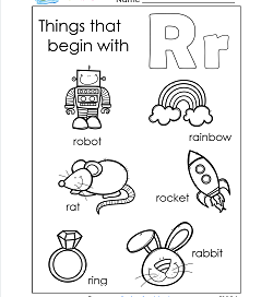 Things That Begin With R - Alphabet Printables