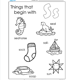 Things That Begin With S - Alphabet Printables
