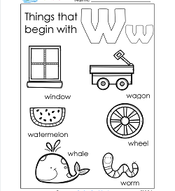 Things That Begin With W - Alphabet Printables