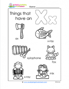 Things That Begin With X - Alphabet Printables