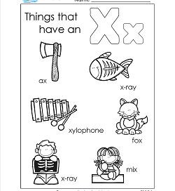 Things That Begin With X - Alphabet Printables