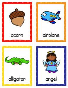Things that Start with A Cards - Alphabet Printables