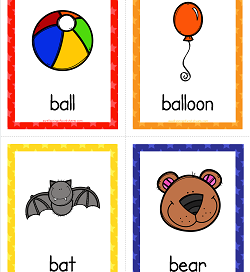 Things that Start with B Cards - Alphabet Printables