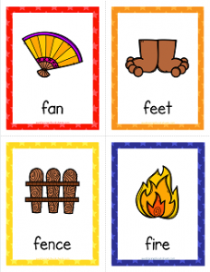 Things that Start with F Cards - Alphabet Printables