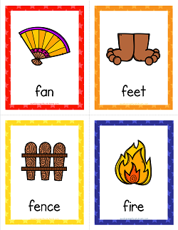 Things that Start with F Cards - Alphabet Printables