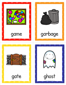 Things that Start with G Cards - Alphabet Printables