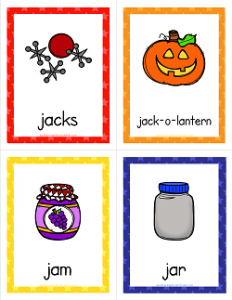 Things that Start with J Cards - Alphabet Printables