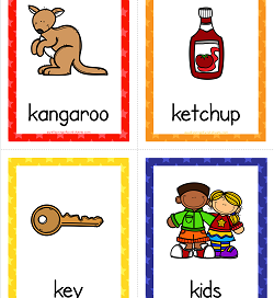 Things that Start with K Cards - Alphabet Printables