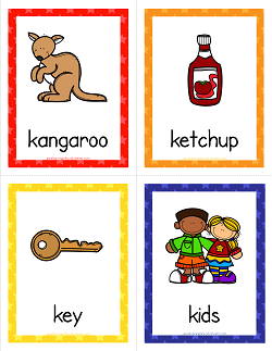 Things that Start with K Cards - Alphabet Printables