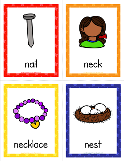 Things that Start with N Cards - Alphabet Printables