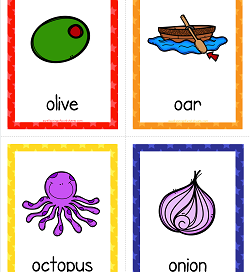 Things that Start with O Cards - Alphabet Printables