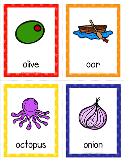 Things that Start with O Cards - Alphabet Printables