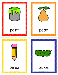 Things that Start with P Cards - Alphabet Printables
