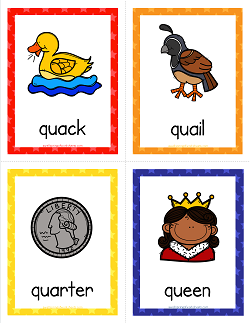Things that Start with Q Cards - Alphabet Printables