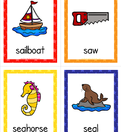 Things that Start with S Cards - Alphabet Printables