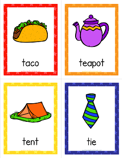 Things that Start with T Cards - Alphabet Printables