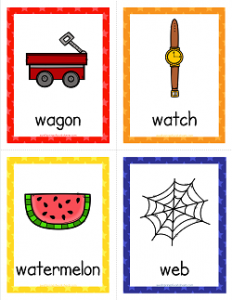 Things that Start with W Cards - Alphabet Printables