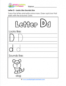 Letter D Looks Like Sounds Like Worksheet - Letter D Worksheets