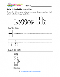 Letter H Looks Like Sounds Like Worksheet - Alphabet Worksheets